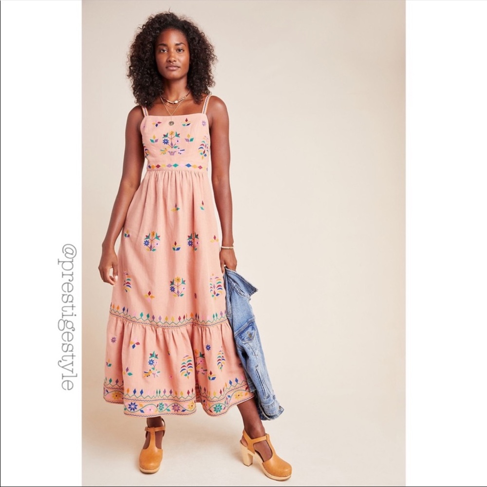 Anthropologie Amber Embroidered Maxi Dress - Picture 3 of 5